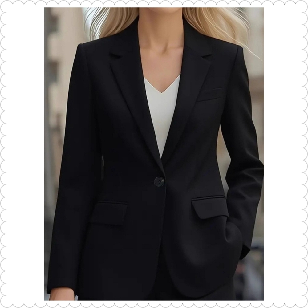 Black Women's One Button Blazer